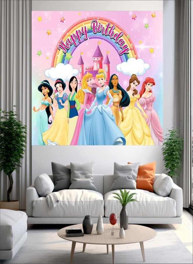 Party Baazaar Princess Birthday Backdrop 5x4 Ft | Backdrops for Decoration | Birthday Decoration Backdrop | Banner for Kids Theme Party - Image 2